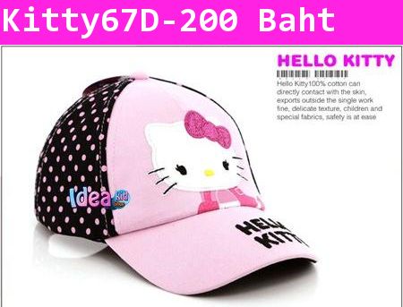 หมวกแก๊ป HELLO KITTY โบว์วิ๊งๆ ลายจุด