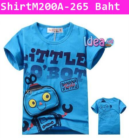 เสื้อแขนสั้น Little Robot สีน้ำเงิน