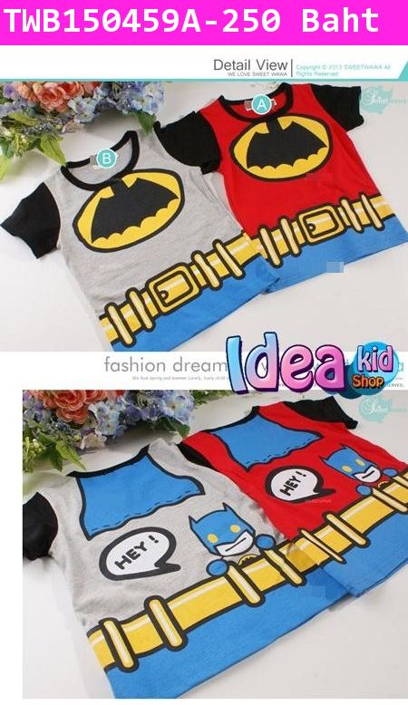 เสื้อแขนสั้น HEY! BATMAN สีแดง(ไต้หวัน)