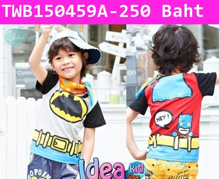 เสื้อแขนสั้น HEY! BATMAN สีแดง(ไต้หวัน)