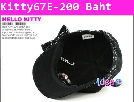 หมวกแก๊ป HELLO KITTY ลายโบว์ สีดำ