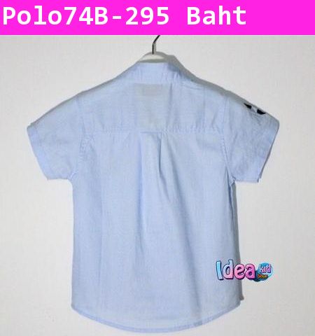 เสื้อเชิ้ต POLO เรียบหรู สีฟ้า