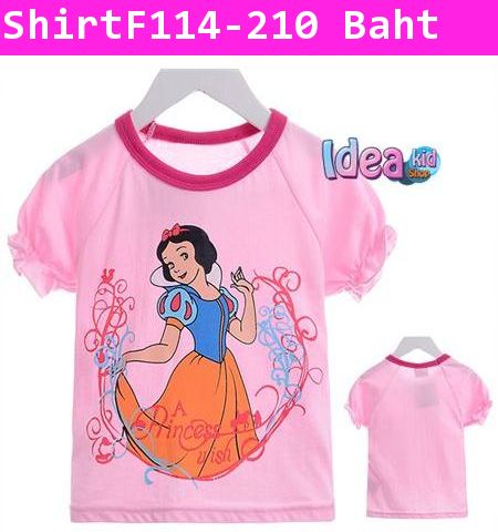 เสื้อแขนสั้น Snow White สีชมพู