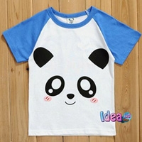 เสื้อแขนสั้น-Panda-Love-Music-สีฟ้า