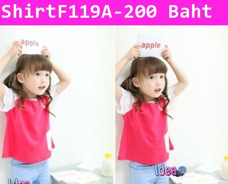 เสื้อแขนสั้น Apple Girl สีแดง