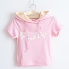 เสื้อแขนสั้นมีฮูด-PLAY-PASTAL-สีชมพู