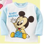 เสื้อยืดแขนยาว-Mickey-Say-Hi-สีฟ้า