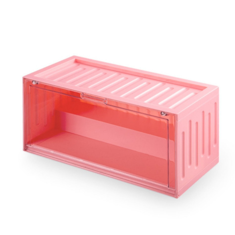 กล่องโชว์โมเดล pop mart container สีชมพู