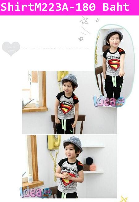 เสื้อแขนสั้น SUPERMAN SHOW สีเทา