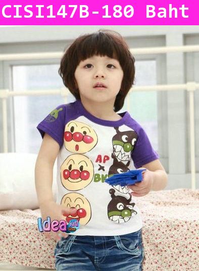 เสื้อแขนสั้น ANPANMAN AP ปะทะ BK สีขาว