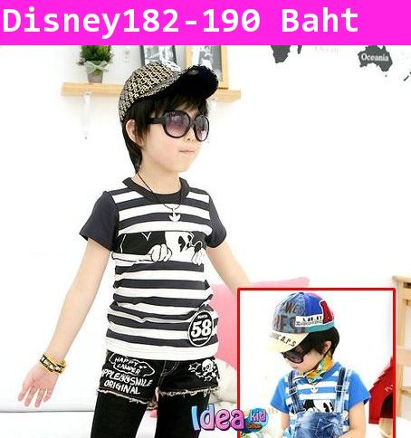 เสื้อแขนสั้น Mickey where are you สีฟ้า