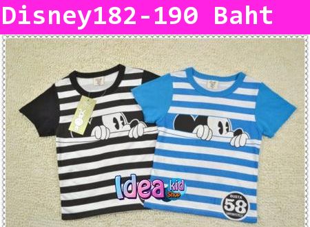 เสื้อแขนสั้น Mickey where are you สีฟ้า