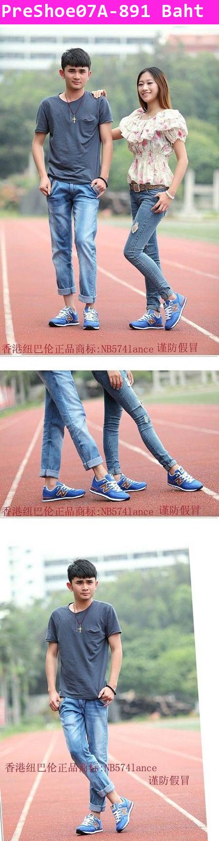 [Pre] รองเท้าผ้าใบแฟชั่น New Balance 574 สีฟ้า