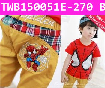 กางเกงสามส่วน Spidermen ซ่อนแอบ สีขมิ้น(ไต้หวัน)