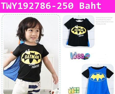 เสื้อแขนสั้น BATMAN CRIME FIGHTER สีดำ(ไต้หวัน)