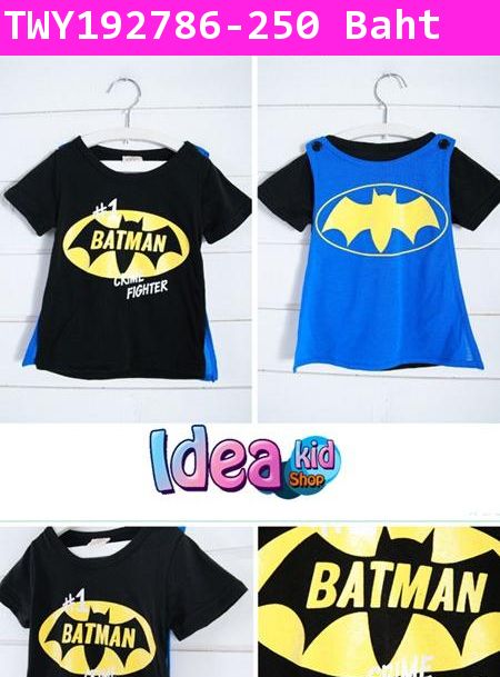 เสื้อแขนสั้น BATMAN CRIME FIGHTER สีดำ(ไต้หวัน)