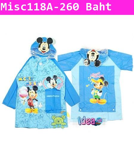 เสื้อคลุมกันฝน Disney ลาย Mickey Mouse สีฟ้า