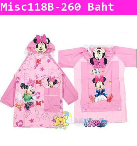 เสื้อคลุมกันฝน Disney ลาย Minnie Mouse สีชมพู