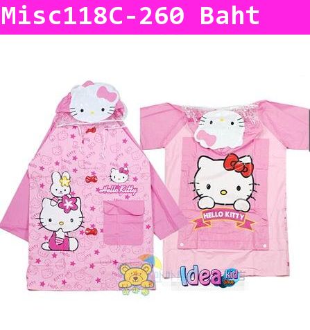 เสื้อคลุมกันฝน Disney ลาย Hello Kitty สีชมพู