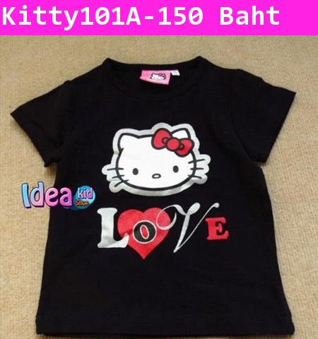 เสื้อยืด I love Kitty สีดำ