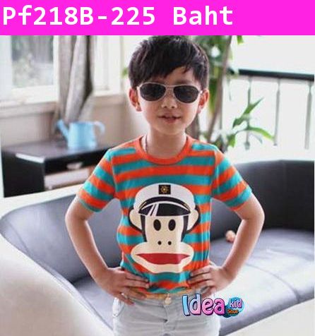 เสื้อยืด Captain Paul Frank สีส้มเขียว