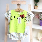 เสื้อแขนสั้น-Hello-Kitty-Polka-Dot-สีเขียว