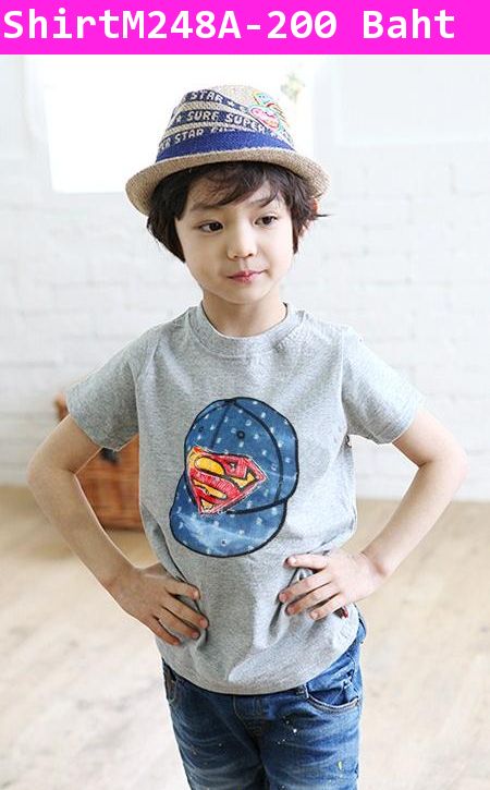 เสื้อยืด Super S Cap สีเทา