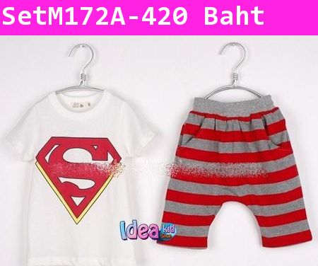 ชุดเสื้อกางเกง Super man สีแดง