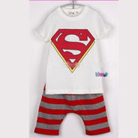 ชุดเสื้อกางเกง-Super-man-สีแดง