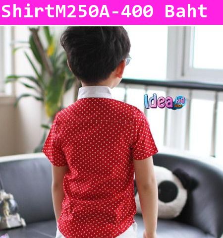 เสื้อเชิ้ต Polka Dot Paul Frank สีแดง