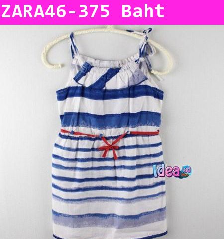 เดรส Zara Wave Beach สีน้ำเงิน