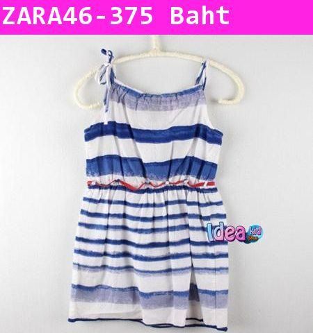 เดรส Zara Wave Beach สีน้ำเงิน