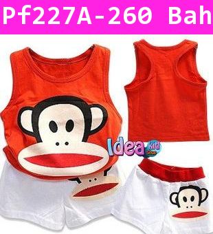 ชุดเสื้อกางเกง Paul Frank Holla สีแดง