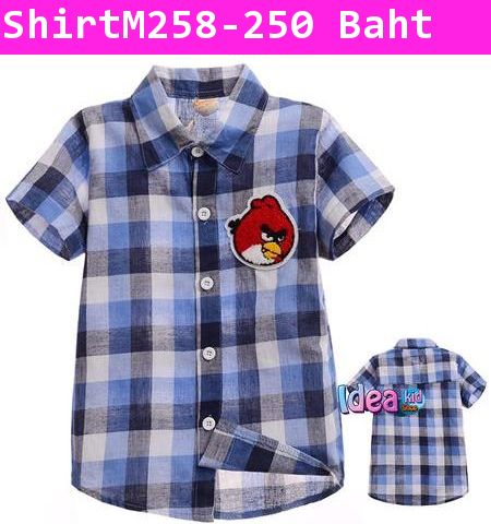 เสื้อเชิ้ตแขนสั้นลายสก๊อต RED Angry Bird