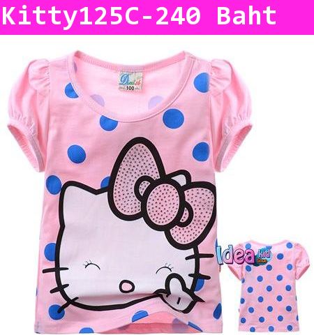 เสื้อแขนสั้น Hello Kitty สู้ตาย สีชมพูอ่อน