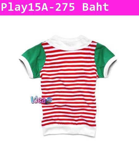 เสื้อยืด Play หนวดขยิบตา สีเขียว