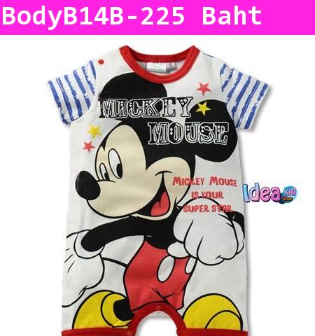 บอดี้สูทการ์ตูน Funny Mickey สีกรม