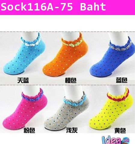 ถุงเท้าเด็กสั้น Candy Socks สีฟ้า