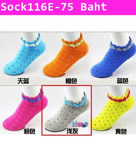 ถุงเท้าเด็กสั้น Candy Socks สีเทา