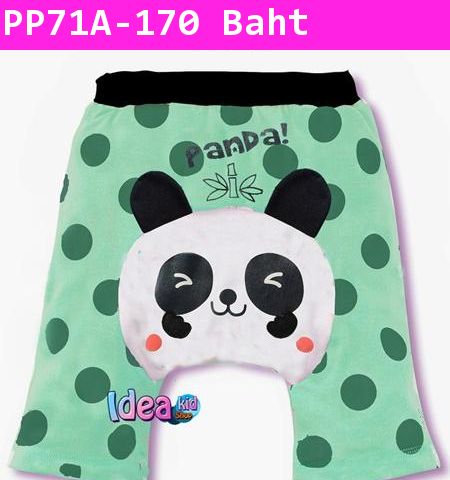 กางเกงขา 4 ส่วน Panda Dotty สีเขียว