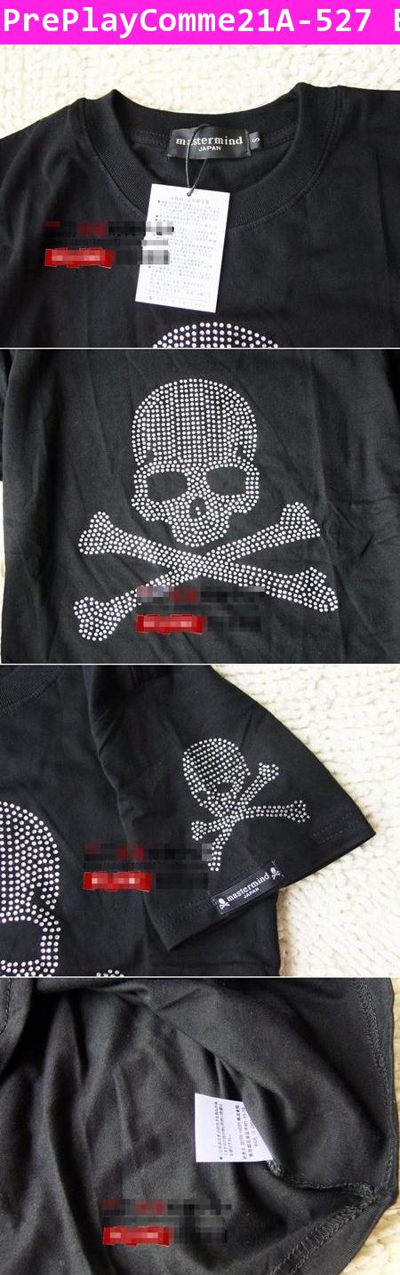 [Pre] เสื้อยืดแขนสั้นหัวกะโหลกไขว้เพชร สีดำ