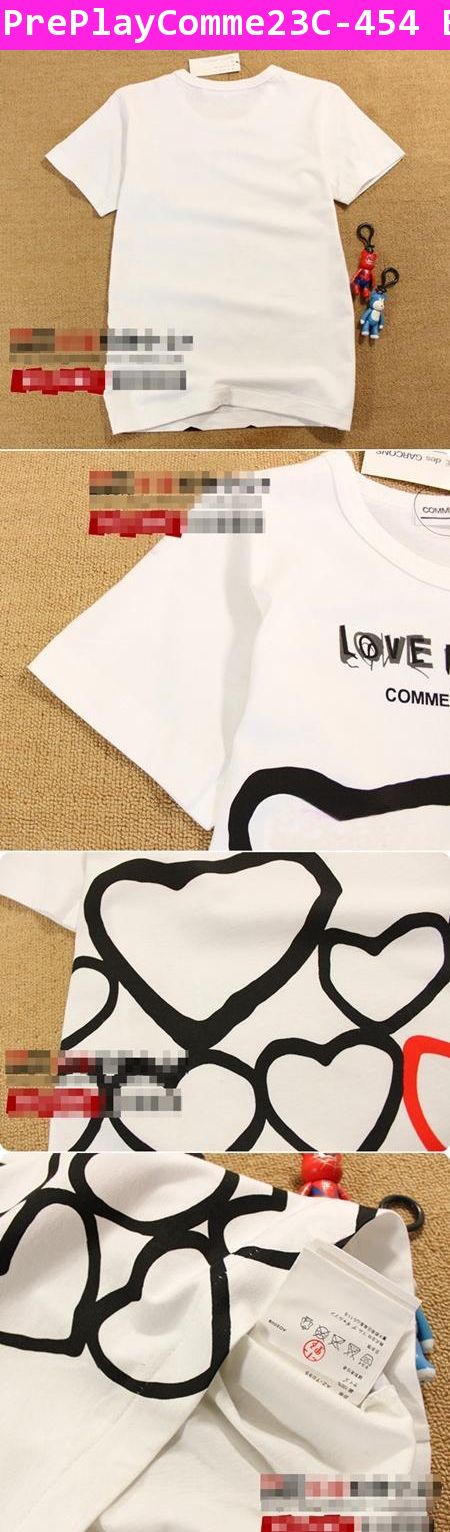 [Pre] เสื้อยืดแขนสั้นสีเทา Play Comme ลายหัวใจสีแดง