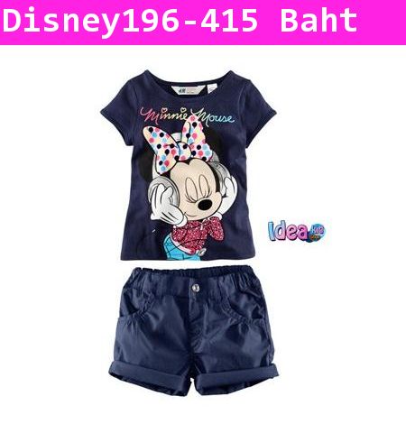 ชุดเสื้อกางเกง H&M Minnie of the music สีดำ