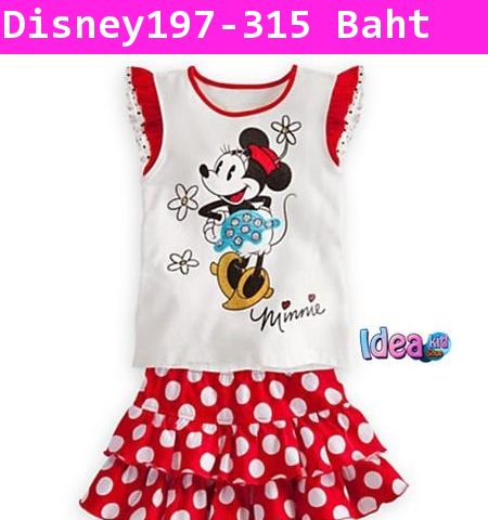 ชุดเสื้อกระโปรง Mini Red Minnie สีแดงขาว