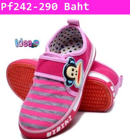 รองเท้าผ้าใบ Bibini Paul Frank สีชมพูเทา