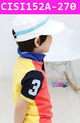 เสื้อ Polo วัยจ๊าบสลับสี สีแดง