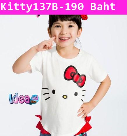 เสื้อยืด Kitty เริงระบำ สีขาว