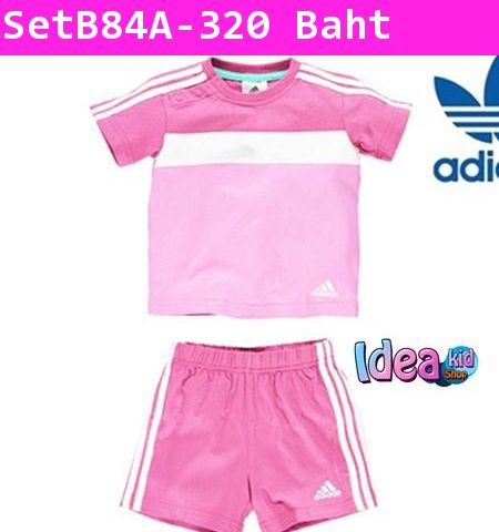 ชุดเสิ้อกางเกง Adidas นักกีฬาตัวน้อย สีชมพู