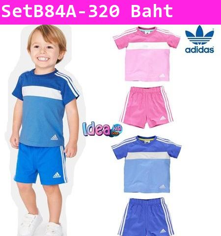 ชุดเสิ้อกางเกง Adidas นักกีฬาตัวน้อย สีชมพู