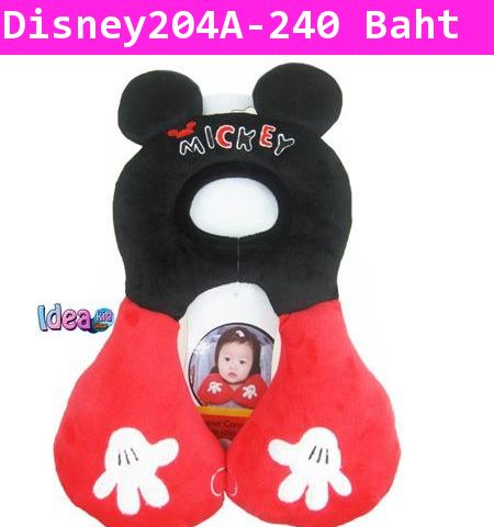 หมอนรองคอ Mickey สีดำแดง